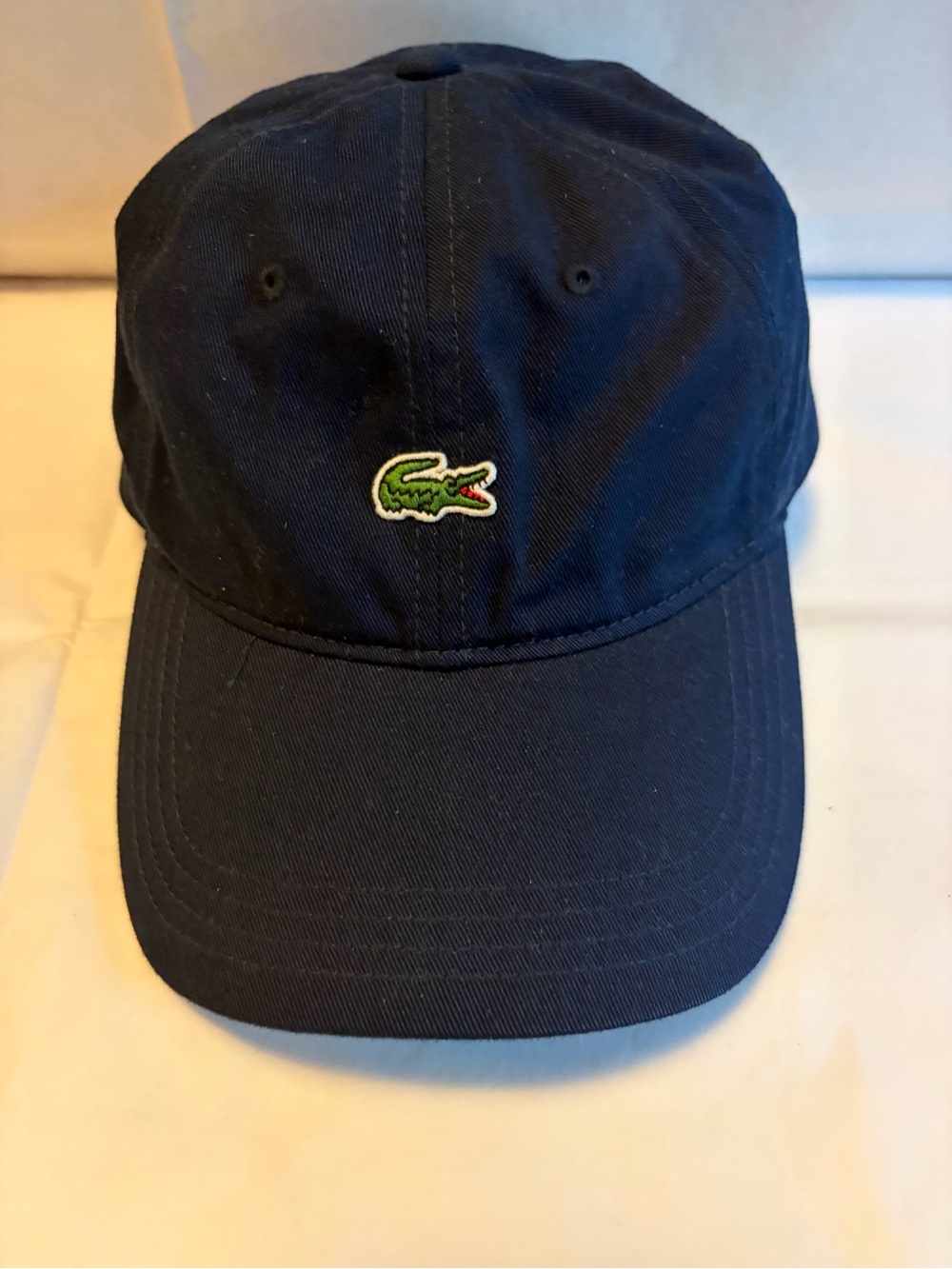 Lacoste Men’s Navy Cap with Green Crocodile Patch